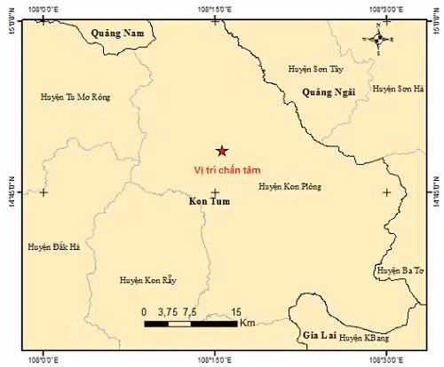 Động đất ở huyện Kon Plông vào chiều nay, 4/12 Động đất ở huyện Kon Plông vào chiều nay, 4/12