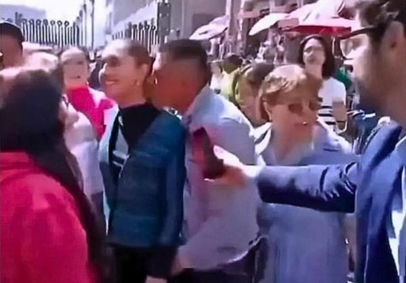 Hình ảnh nữ Tổng thống Mexico Claudia Sheinbaum bị người đàn ông sàm sỡ trên đường phố Thủ đô Mexico City