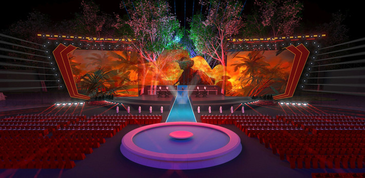 Maket sân khấu của chương trình nghệ thuật (Ảnh: BVHTTDL)