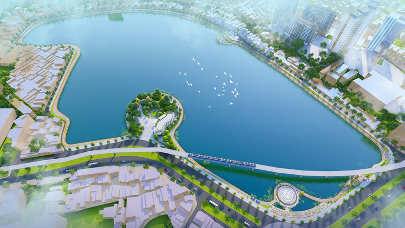 Hồ Đống Đa sau khi cải tạo sẽ có sân khấu và khán đài ngoài trời