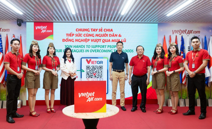 Cán bộ, nhân viên Vietjet chung tay sẻ chia cùng đồng bào vùng bão lũ