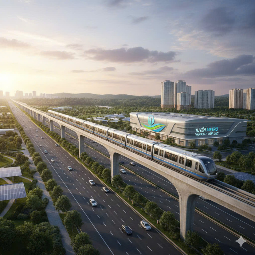 Hà Nội dự kiến khởi công xây dựng tuyến metro Văn Cao- Hòa Lạc dịp 19-12 tới đây (ảnh AI) Hà Nội dự kiến khởi công xây dựng tuyến metro Văn Cao- Hòa Lạc dịp 19-12 tới đây (ảnh AI)