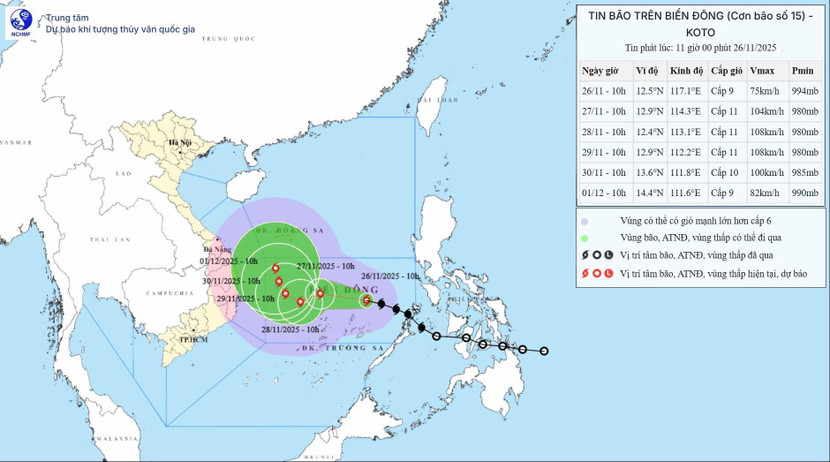 Bão số 15 được dự báo nhiều khả năng sẽ "chết yểu" trên biển, không đổ bộ vào đất liền