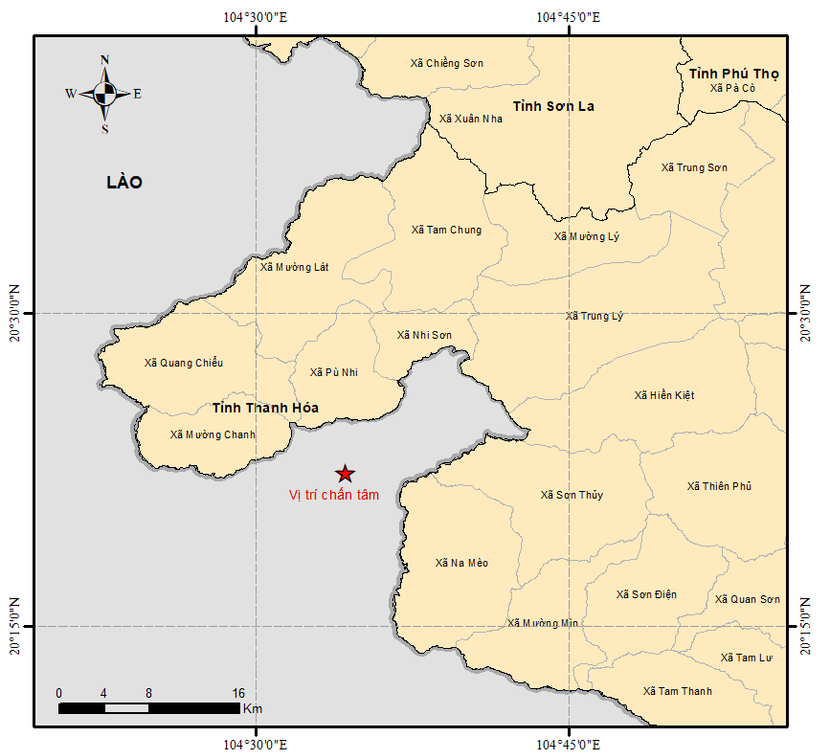 Tâm chấn vụ động đất 4,8 richter gần biên giới Việt- Lào vào đêm qua khiến nhiều toà chung cư ở Hà Nội rung lắc nhẹ Tâm chấn vụ động đất 4,8 richter gần biên giới Việt- Lào vào đêm qua khiến nhiều toà chung cư ở Hà Nội rung lắc nhẹ
