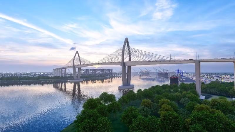 Phối cảnh cầu Phước An vượt sông Thị Vải Phối cảnh cầu Phước An vượt sông Thị Vải