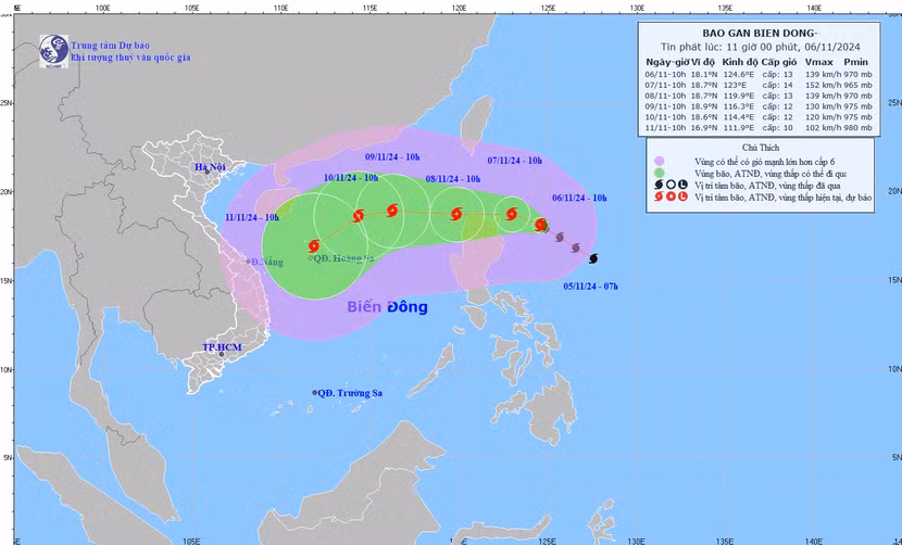 Bão Yinxing sẽ đi vào Biển Đông trở thành cơn bão số 7 với cường độ giật cấp 16