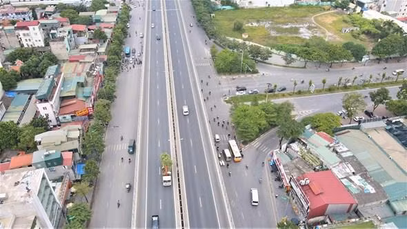 Nút giao Hoàng Quốc Việt- Vành đai 3 hiện chưa hoàn chỉnh
