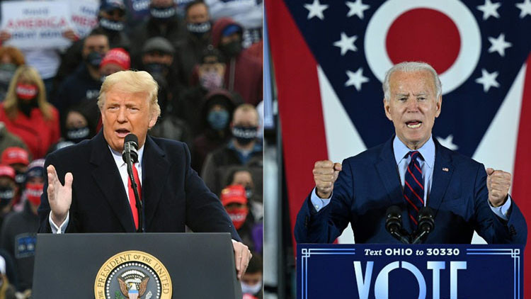 Đương kim Tổng thống Mỹ Donald Trump và ứng viên đảng Dân chủ Joe Biden