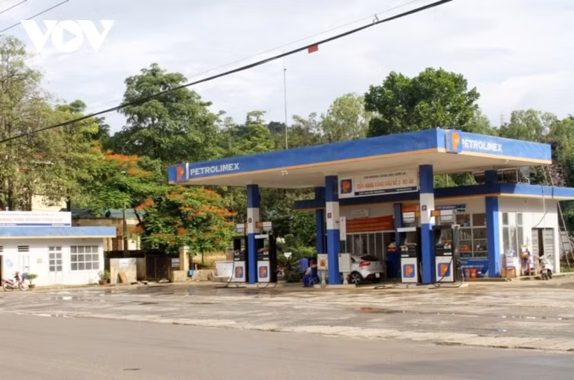 Cây xăng Bó Ẩn, phường Quyết Tâm, thành phố Sơn La, tỉnh Sơn La. Ảnh: VOV