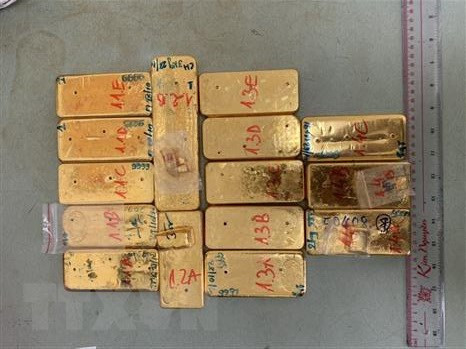 Số vàng thu giữ. Ảnh: TTXVN Số vàng thu giữ. Ảnh: TTXVN