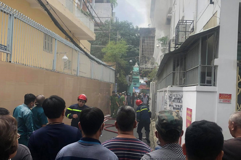 Hiện trường vụ cháy. Ảnh: VOV Hiện trường vụ cháy. Ảnh: VOV