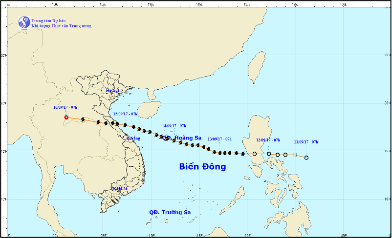 Diễn biến của bão Doksuri đổ bộ tháng 9/2017 Diễn biến của bão Doksuri đổ bộ tháng 9/2017