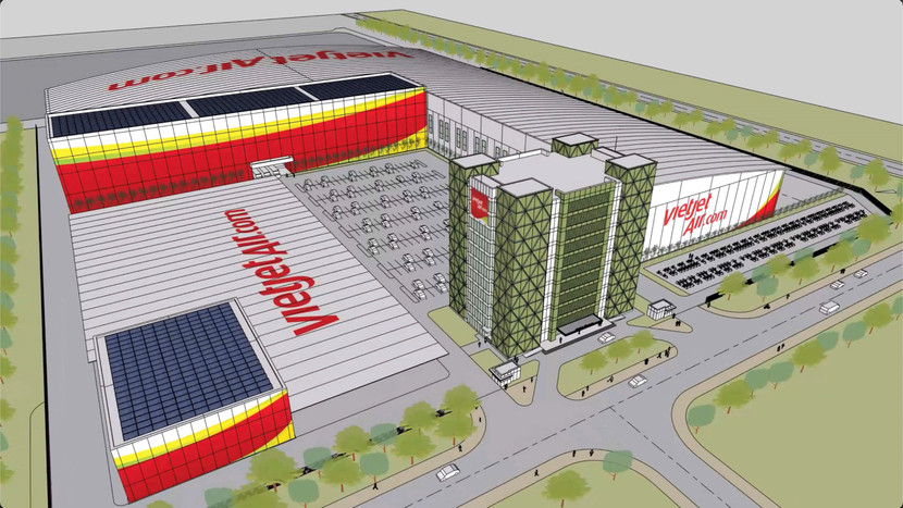 Phối cảnh Trung tâm kỹ thuật bảo dưỡng tàu bay tại Long Thành của Vietjet