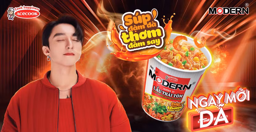 Diện mạo ly mì Modern với vỏ hộp giấy thân thiện