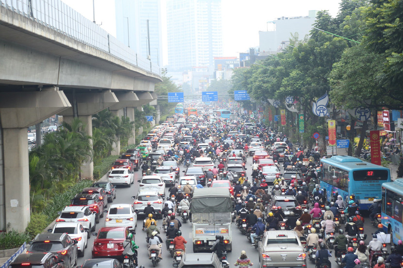 Hà Nội đang lấy ý kiến phân chia 5 nhóm vùng để hạn chế phương tiện (Ảnh: Lê Thanh)