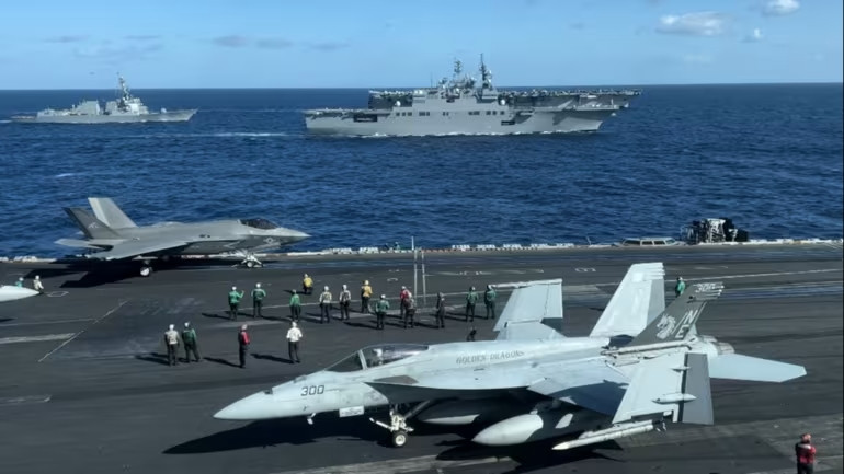 Khoảng 12 tàu Mỹ và Nhật Bản tham gia cuộc tập trận ở Biển Philippines hôm 31-1-2024