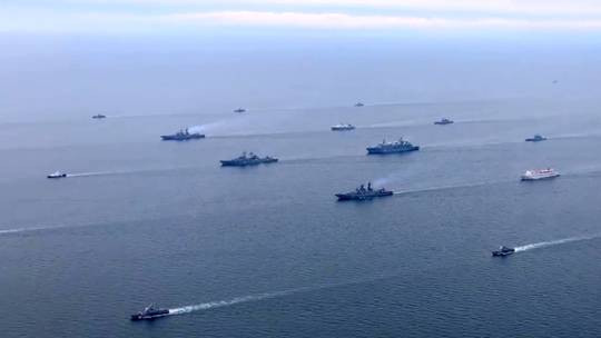 Các tàu thuộc Hạm đội Thái Bình Dương của Hải quân Nga tham gia cuộc tập trận