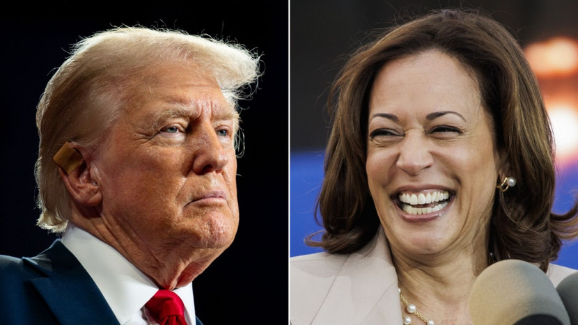 Cựu Tổng thống Mỹ Donald Trump và Phó Tổng thống Kamala Harris