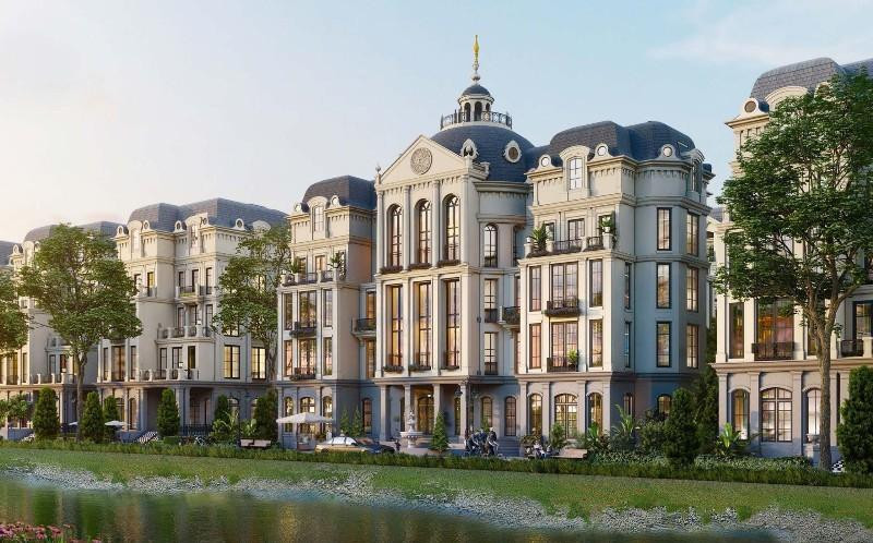 Nét cổ kính và hiện đại hòa quyện trong các thiết kế biệt thự tại Sunshine Capital Hà Nội.