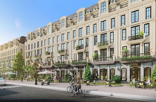 Những căn shophouse, shop villa với mặt tiền rộng, thoáng, mang đến trải nghiệm mua sắm dễ dàng cho du khách