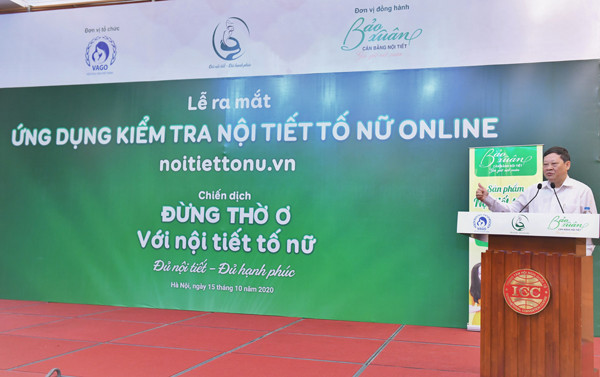 GS. TS Nguyễn Viết Tiến, Nguyên Thứ trưởng Bộ Y tế, Chủ tịch Hội Phụ sản Việt Nam phát biểu