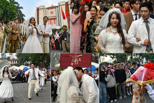 Tận mắt đám cưới vintage thập niên 90 được tái hiện sôi động ở Thủ đô