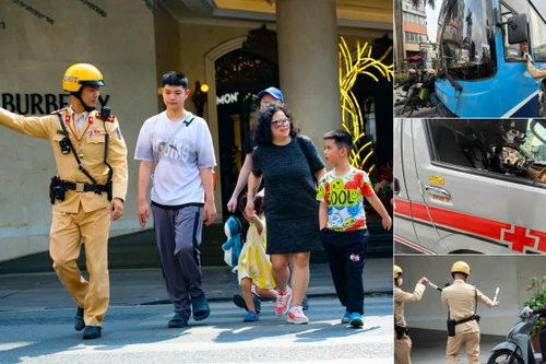 Cảnh sát giao thông Hà Nội bám chốt xử lý nghiêm "ma men", hỗ trợ người dân du Xuân ngày 28 Tết.