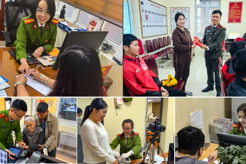 Sắc xuân ở bộ phận Một cửa: Nụ cười người chiến sĩ Công an Thủ đô ngày khai xuân Bính Ngọ