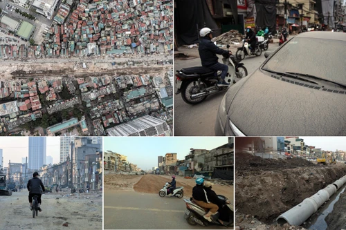 Cận cảnh đại công trường đường Vành đai 1 đoạn Hoàng Cầu - Voi Phục những ngày nước rút