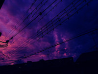 [ẢNH] Bầu trời Nhật Bản chuyển màu tím 