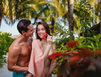 [ẢNH] Bộ ảnh đẹp như mơ của Hà Hồ - Kim Lý tại khu nghỉ dưỡng Maldives