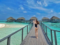 [ẢNH] Bộ ảnh đẹp như mơ của Hà Hồ - Kim Lý tại khu nghỉ dưỡng Maldives