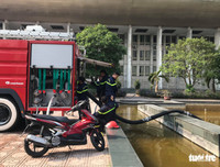 [ẢNH] Hiện trường vụ cháy Cung Văn hoá Lao động Hữu nghị Việt- Xô