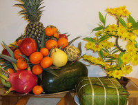 [ẢNH] Mâm ngũ quả ngày Tết 