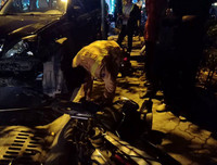 [Ảnh] Xem lại hiện trường Lexus gây tai nạn liên hoàn ở Hồ Tây