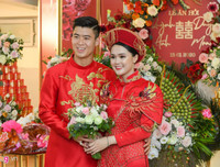 [ẢNH] Dàn cầu thủ giản dị tới chung vui với Duy Mạnh trong lễ ăn hỏi