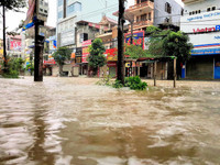 Thái Nguyên ngập lụt kỷ lục, ô tô 