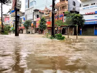 Thái Nguyên ngập lụt kỷ lục, ô tô 