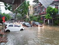 Thái Nguyên ngập lụt kỷ lục, ô tô 