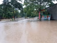 Thái Nguyên ngập lụt kỷ lục, ô tô 