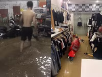 Thái Nguyên ngập lụt kỷ lục, ô tô 