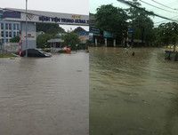 Thái Nguyên ngập lụt kỷ lục, ô tô 