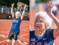 Cụ bà 103 tuổi Mỹ thi chạy, phá kỷ lục thế giới chặng đua 100m