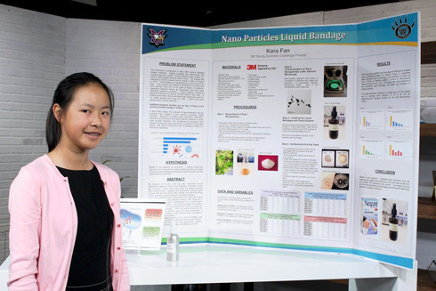 Nữ sinh nhỏ tuổi phát minh băng sơ cứu lỏng ảnh 1