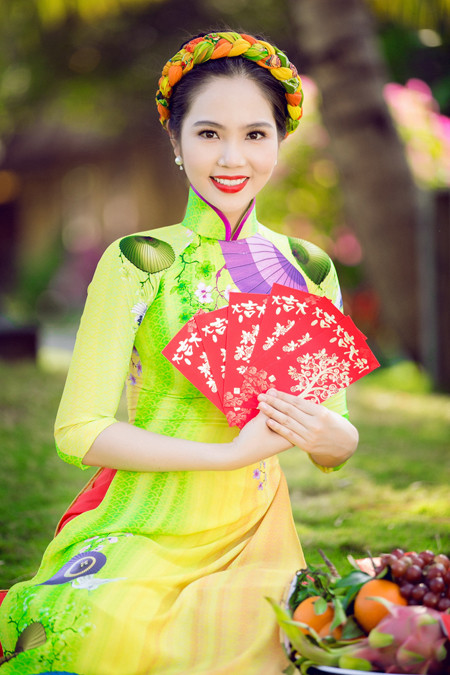 Dương Kim Ánh rạng ngời với áo dài đón Xuân ảnh 6