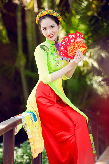 Dương Kim Ánh rạng ngời với áo dài đón Xuân ảnh 4