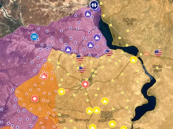 Bản đồ Manbij sau khi SAA và phiến quân huy động đến gần thành phố ảnh 1