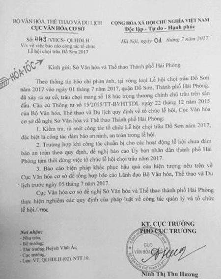 Trâu húc chết chủ, Bộ Văn hóa đề nghị dừng lễ hội chọi trâu Đồ Sơn ảnh 1