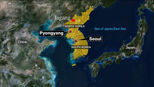 Quả tên lửa được phóng từ tỉnh Jagang phía bắc Triều Tiên Quả tên lửa được phóng từ tỉnh Jagang phía bắc Triều Tiên