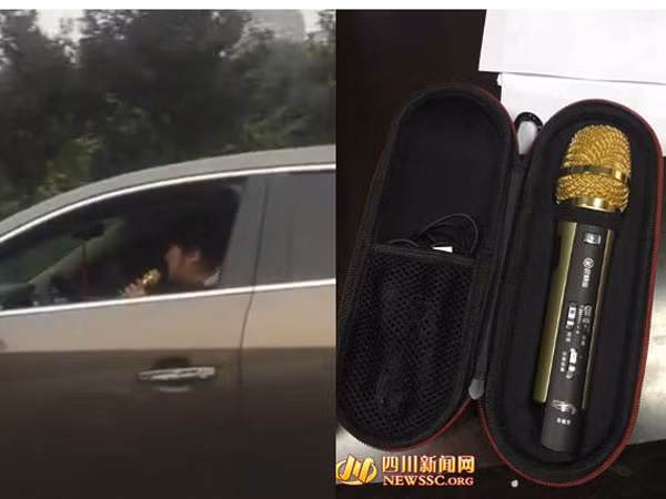 Bị phạt vì vừa lái xe vừa hát karaoke ảnh 1